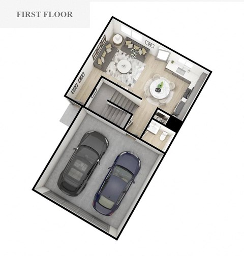 3D floorplan of an apartment unit